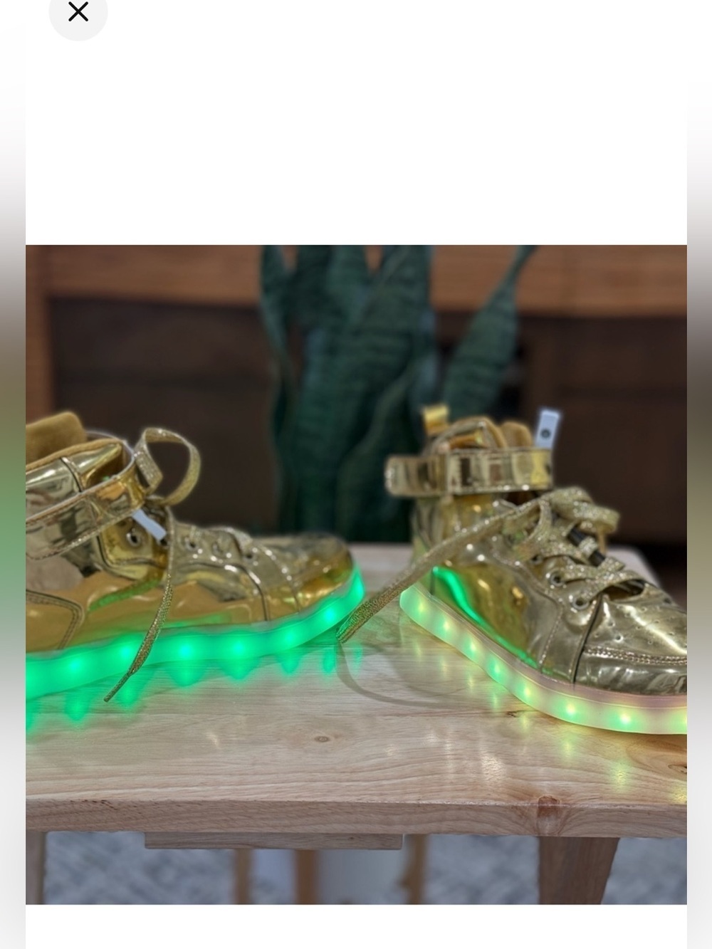 Gold Light-Up Sneakers with Multicolor LED Soles - Picture 3 of 7